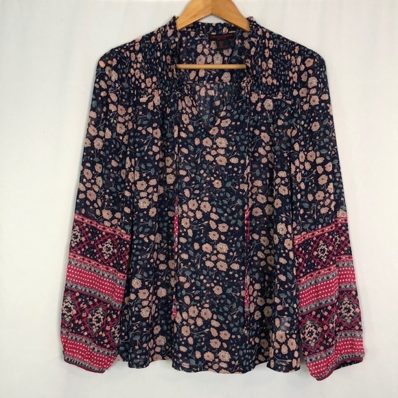 Christian Siriano Tops - CHRISTIAN SIRIANO New York Floral Print V-Neck Blouse Size: L
